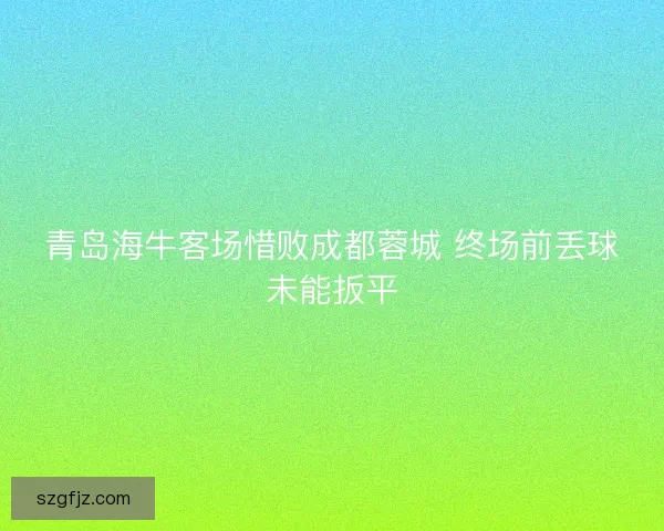青岛海牛客场惜败成都蓉城 终场前丢球未能扳平